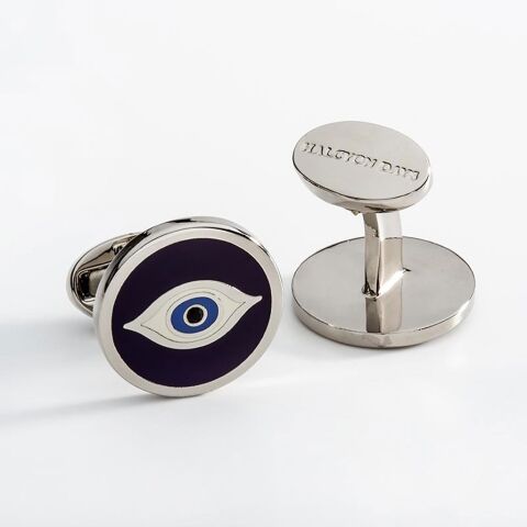 Evil Eye Navy Palladium Cufflinks
