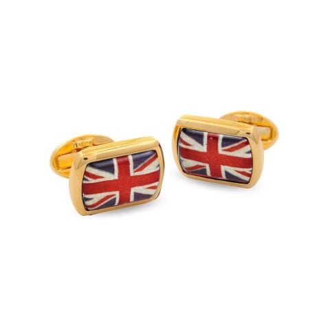 The Union Jack Rectangular Gold Cufflinks