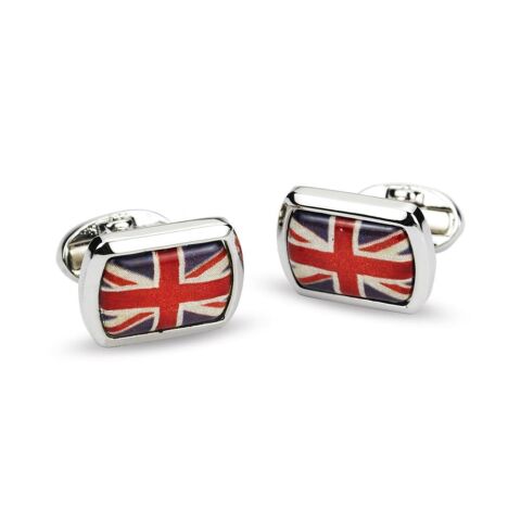 The Union Jack- Rectangular - Palladium  - Cufflinks