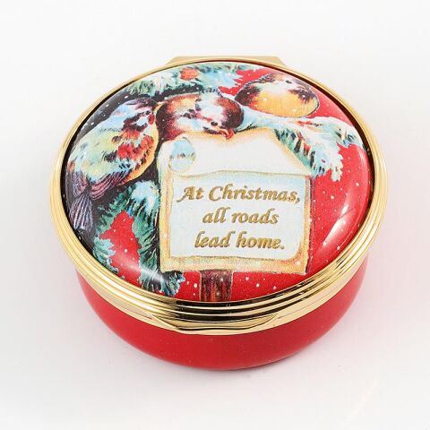 At Christmas All Roads Lead Home Enamel Box