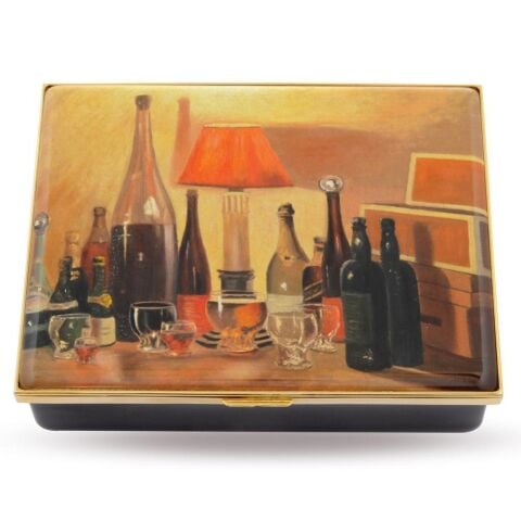 CH - Bottlescape - Leather Lined Enamel Box - LE 50