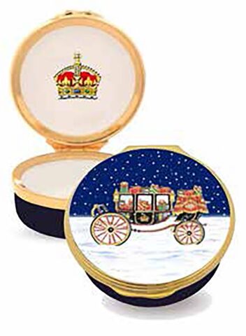Carriage in the Snow - Enamel Box