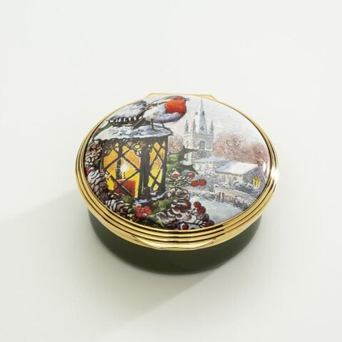 Christmas Robin Enamel Box