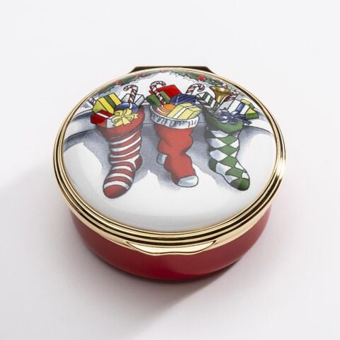 Christmas Stockings Enamel Box