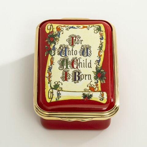 For Unto Us A Child Is Born - Enamel Box - NEW