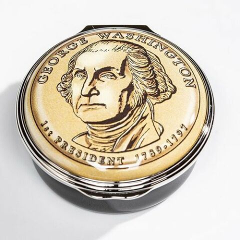 George Washington Coin - Enamel Box