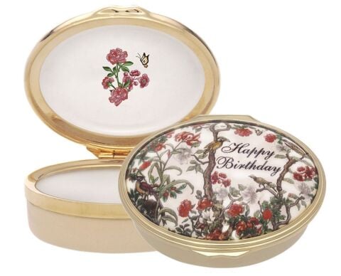 Happy Birthday Chinoiserie Enamel Box