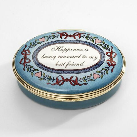 Happiness is being married - Enamel Box - NEW