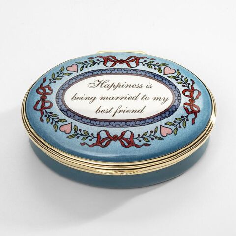 Happiness is being married - Enamel Box - NEW