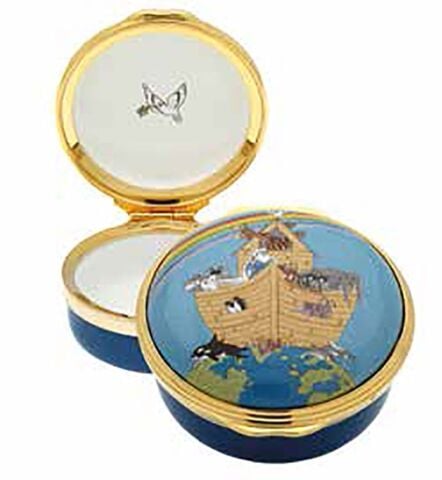 Noahs Ark Round Enamel Box