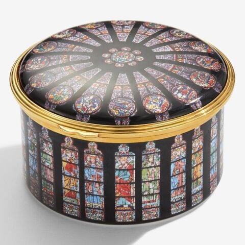 The Rose Window Of Notre Dame Musical Enamel Box