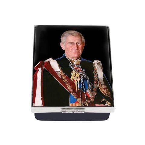 Hrh The Prince Of Wales By Stone Enamel Box