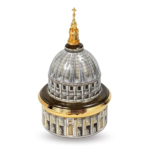 St Pauls Cathedral Musical Enamel Box