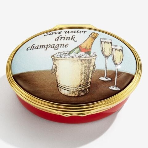 Save Water Drink Champagne Enamel Box