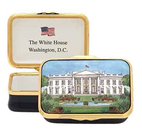 The White House İn The Summer Enamel Box