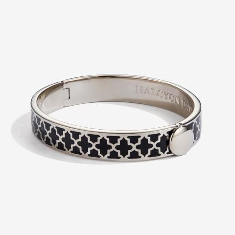 1cm Agama - Black - Palladium - Hinged Bangle