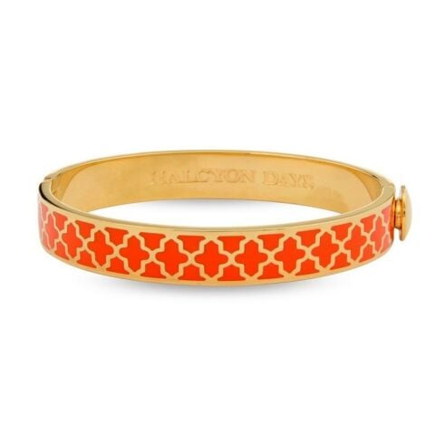 1cm Agama - Orange - Gold - Hinged Bangle
