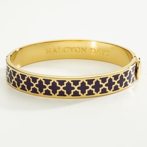 1cm Agama - Amethyst - Gold - Hinged Bangle - NEW