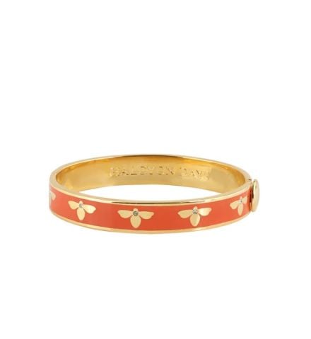 1cm Bee - Orange - Gold - Hinged Bangle