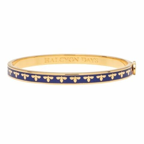 6mm Bee - Deep Cobalt - Gold - Hinged Bangle