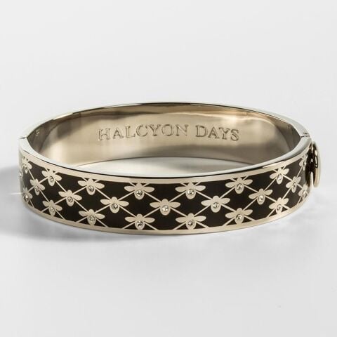 13Mm Bee Sparkle Black Palladium Hinged Bangle