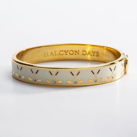 1 Cm Golf Club Cream Gold Hinged Bangle