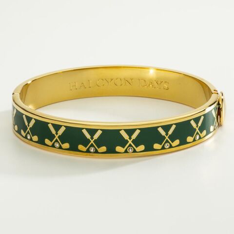 1 Cm Golf Club Emerald Gold Hinged Bangle