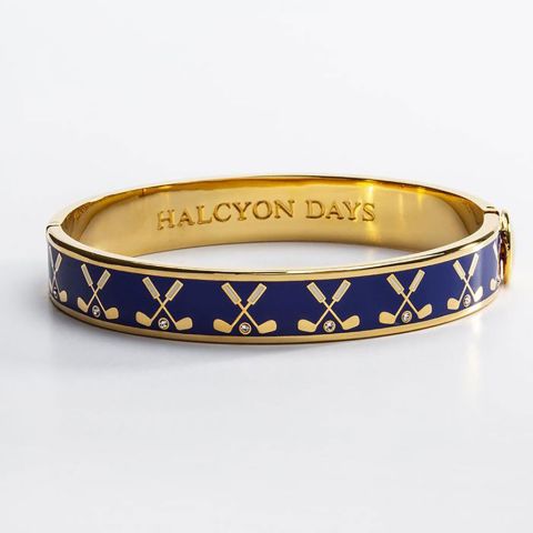 1cm Golf Club - Deep Cobalt - Gold - Hinged Bangle - NEW