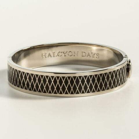 13mm Parterre - Black - Palladium - Hinged Bangle