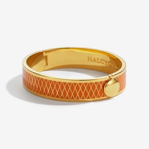 13mm Parterre - Orange - Gold - Hinged Bangle