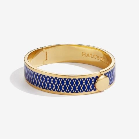 13mm Parterre - Deep Cobalt - Gold - Hinged Bangle
